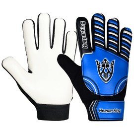 Keeperking Goalkeeper Gloves Children, Boys and Girls, Junior Football Gloves Football Player Gloves for Boys Goalkeeper Gloves (5, Dark Blue/Black/White)