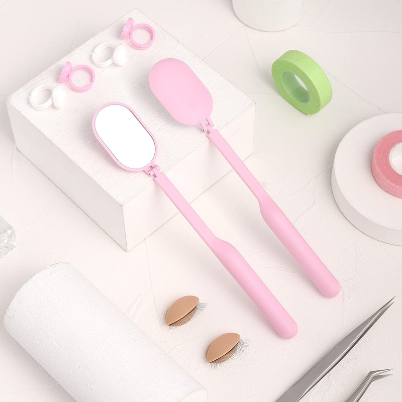 Miuffue Lash Mirror for Eyelash Extensions, 2inch Foldable Eyelash Mirror