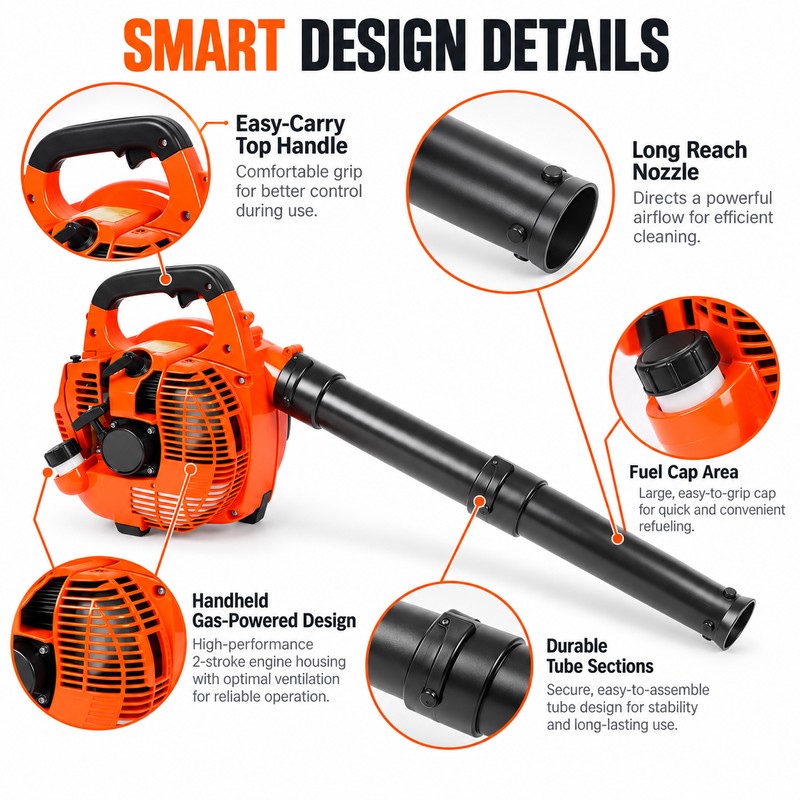 Gas Leaf Blower for Lawn & Garden – 25.4cc 2-Stroke