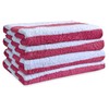 Beyond Happy Cabana Stripe Beach Towel, Pink Stripe, Giant Size