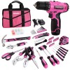 ValueMax 233PC Home Tool Kit Pink Tool Set Cordless Drill