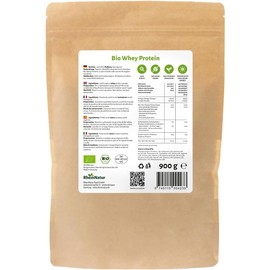 Organic Whey Protein Powder 900 g - Tasteless Protein Powder without Additives & No Soy - 100% Pure Organic Whey Protein for Protein Shakes