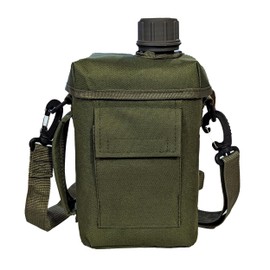 Sirius Survival 2L Military-Grade Square Canteen with Insulated Case & Shoulder Strap – BPA-Free Water Bottle for Camping, Hiking, Emergency Preparedness & Outdoor Survival