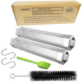 2 Pack Smoke Tube for Pellet Smoker,Pellet Smoker Tube 12in Stainless Steel BBQ Smoke Tube for Hot or Cold Smoking 5 Hours of Billowingsmoke,Smoker Tube for Pellet Grill Ideal for Smoking Cheese Fish