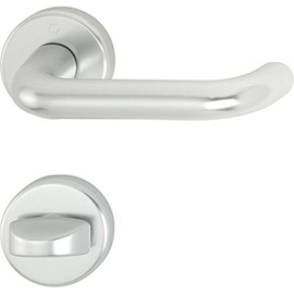 Hoppe Paris 3280546 Door Handle Set with WC Escutcheon, Anodised Silver