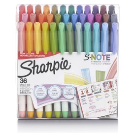 Sharpie S-Note - Marcadores creativos, resaltadores, colores surtidos, punta cincel, 36 unidades