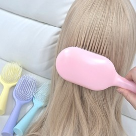 Round Pastel Fine-Toothed Hairbrush Hairbrush Pink 3ea