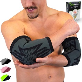 Pack of 2 Elbow Braces for Men & Women - Elbow Compression Bandage for Tennis Elbow, Golfer's Elbow Elbow Brace for Tendonitis, Joint Pain - Breathable & Non-Slip