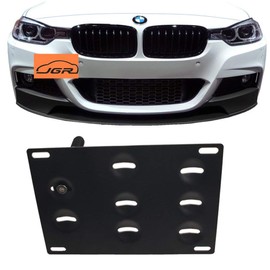 JGR Racing JDM Style Car No Drill Tow Eye Front Bumper Tow Hole Hook License Plate Mount Bracket Holder Relocation Kit for 3 Series 318 320 323 325 328 330 335 316 340 F30 F31 F34 GT 2012+