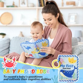 Baby Photo Album,First Year Memory Album Dinosaur Baby Memory Books Babies Photo Book Albums My First Year Photo Album Soft Cloth Album for Family Newborns Toddlers Babies Shower