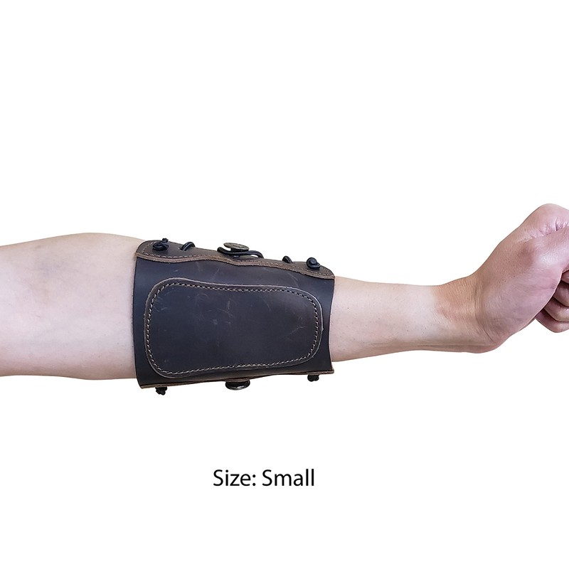 SAS Leather Traditional Arm Guard with Stretch Cord and Button