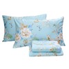 FADFAY Floral Bedding Shabby Blue Bird Print Bed Sheet Set