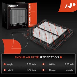 A-Premium 2-PC Engine Air Filter Compatible with Honda Civic 2006 2007 2008 2009 2010 2011, L4 1.8L, Rigid Panel, Replace# 17220RNAA00