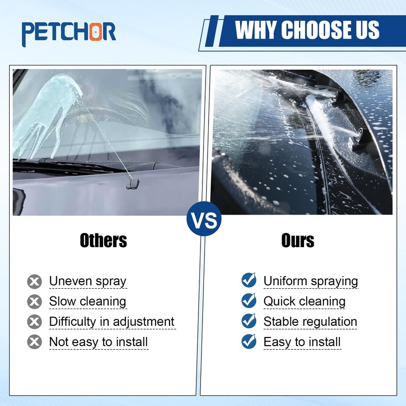 PETCHOR 4805742AC Wiper Washer Sprayer Nozzle Fits for 2009-2024 Dodge