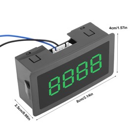 Digital Display Counter, 4-Digit LED, DC 8-24V, 3.1 x 1.5 x 0.9 inch, 0- Counter Up/Down Plus/Minus Panel Counter Meter with 5-Pin Cable (Green)