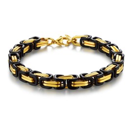 Bandmax Byzantine Chain Bracelet Men's Stainless Steel Bracelet Byzantine Bracelet Women Byzantine Bracelet Biker Bracelet Chic Jewellery Length 19 cm / 21 cm, Stainless Steel