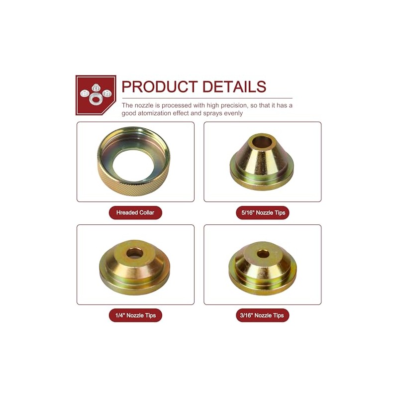 Solid Brass Texture Sprayer Orifice Tip Set, Fits Wal-Board Drywall