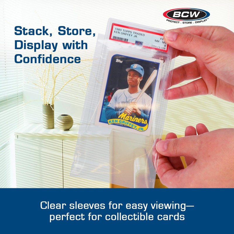 BCW Resealable Graded Card Sleeves | 100 Pack | Universal