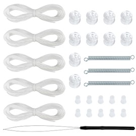 NOVINO RV Pleated Shade Repair Kit, RV Window Shade Restringing Kit for Day Night Pleated Shade-White