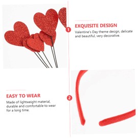Healeved Valentine's Day Red Sequin Heart Headband Party Hair Accessory Chic Headdress for Women Festival Hair Decor Cosplay Costume