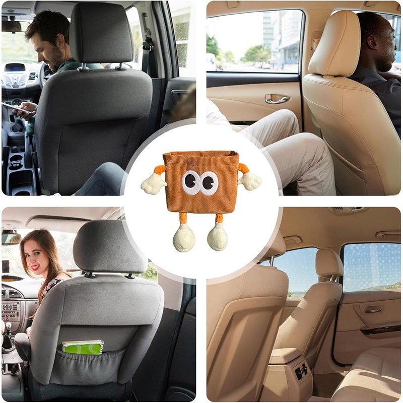 AIMALL Multi-Function Car Storage Box, 2-in-1 Tissue Box and Trash