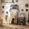 HOOBRO Adjustable Guitar Stand with Double-Layer Storage, Multi-Guitar Rack for