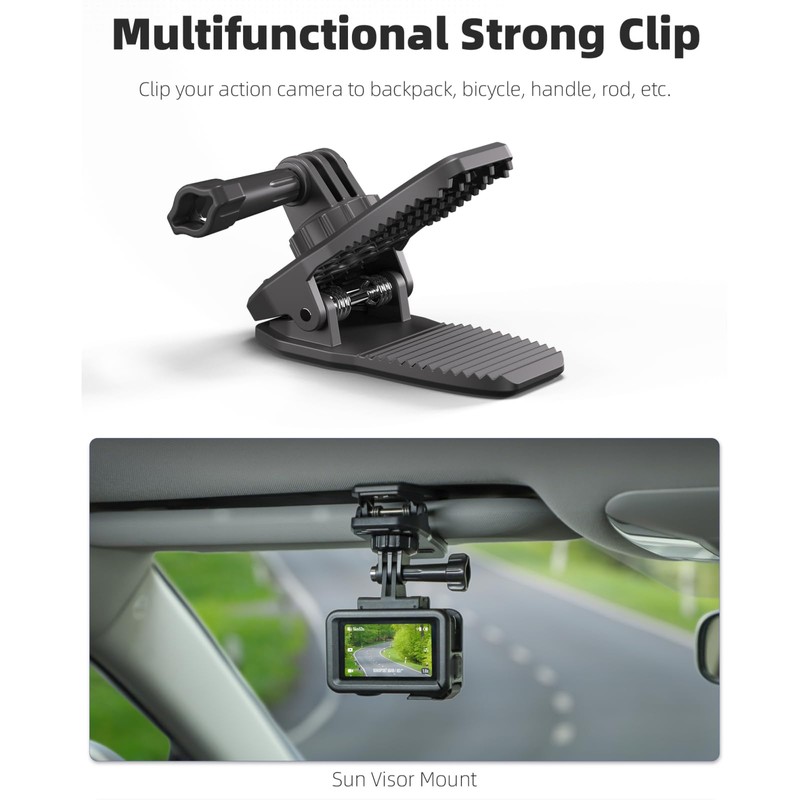 Action 5 Pro Sun Visor Clip & Magnetic Backpack Mount