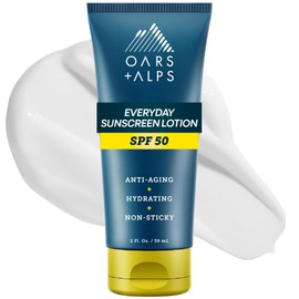 Oars + Alps Sunscreen Body Lotion for Everday Use, SPF 50 Body & Face Sunscreen Lotion, Infused with Aloe Leaf & Vitamin E, No White Residue, Water & Sweat Resistant, All Skin Types, Lightweight, 6oz