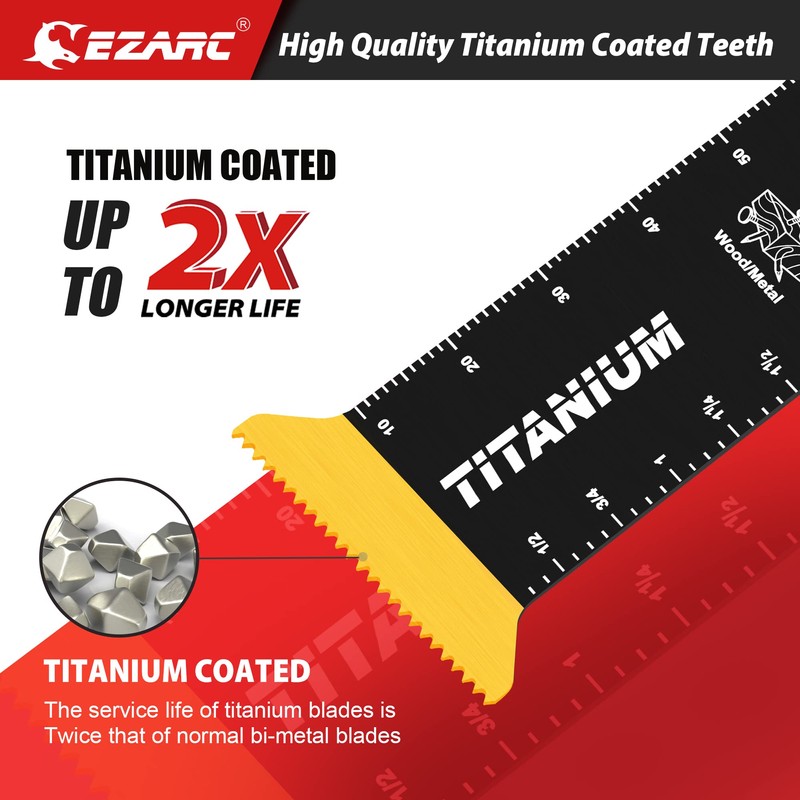 EZARC Titanium Oscillating Saw Blades, Extra-Long Oscillating Multitool Blades for