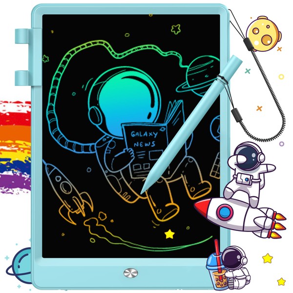 FLUESTON LCD Writing Tablet Doodle Board, Toys for 3 4 5 6 7 8 Year Old Girls Boys, Drawing Pad for Kids, 10 Inch Colorful Electronic Board Drawing Tablet Gifts for Toddler Educational Learning Travel