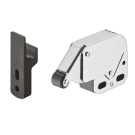 cyclingcolors Spring Catch Chrome Black Door Cupboard Catch Metal Steel Push Lock Quick Lock with Counterpart Automatic Flaps