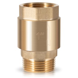 One Way Brass Check Valve, 1" NPT male in/ 1" FNPT out, Heavy Duty Prevent Backflow Water Check Valve Suitable for Well Pump Irrigation System Water Supply System, Replace for SP0465X-100 (1 Pack)