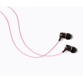 Symphonized Bling Premium Genuine Wood in-Ear Noise-isolating Headphones with Mic and Nylon Cable (Pink)