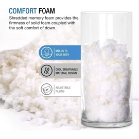 WonderSleep Dream Rite Shredded Memory Foam Pillow - Queen Size, 1 Pack
