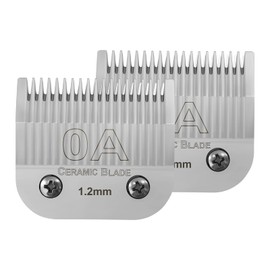 2 Packs 0A Detachable Replacement Ceramic Blades,Compatible with Andis/oster Classic 76/Star-Teq/Power-Teq/A5 Clipper,Cut Length 3/64"(1.2mm)