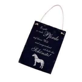 Slate Door Sign with The Beautiful Horse Island Horse Design 16 x 22 cm