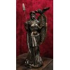Greek Goddess Athena Wearing Helmet With Spear Aegis Shield And