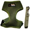 Dog Harness with Leash Vest Pet Puppy Soft Mesh (Green,