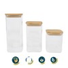 Birambeau Square Glass Jar with Bamboo Lid, Size: 8 x