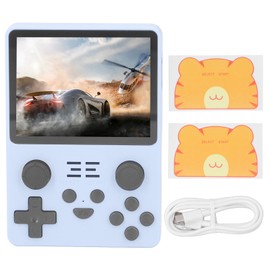 RGB20S Handheld Game Console Various Games 3.5in Screen High Resolution Gaming Machine Blue 16G+128G