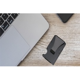 Calicob RFID Wallet Slim Minimalist Metal Elegant (Black)