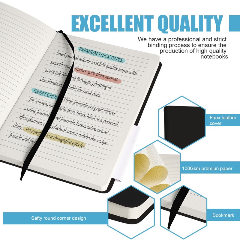 EMOMAS Lined Journal Notebook – Hardcover Notebook for Men &