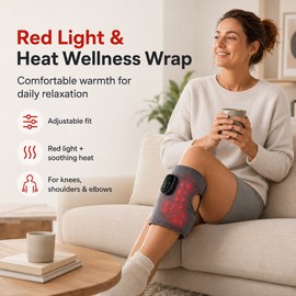 Rechargeable Red & Near-Infrared Light Knee Wrap with Adjustable Warmth – Cordless Wellness Wrap for Everyday Relaxation