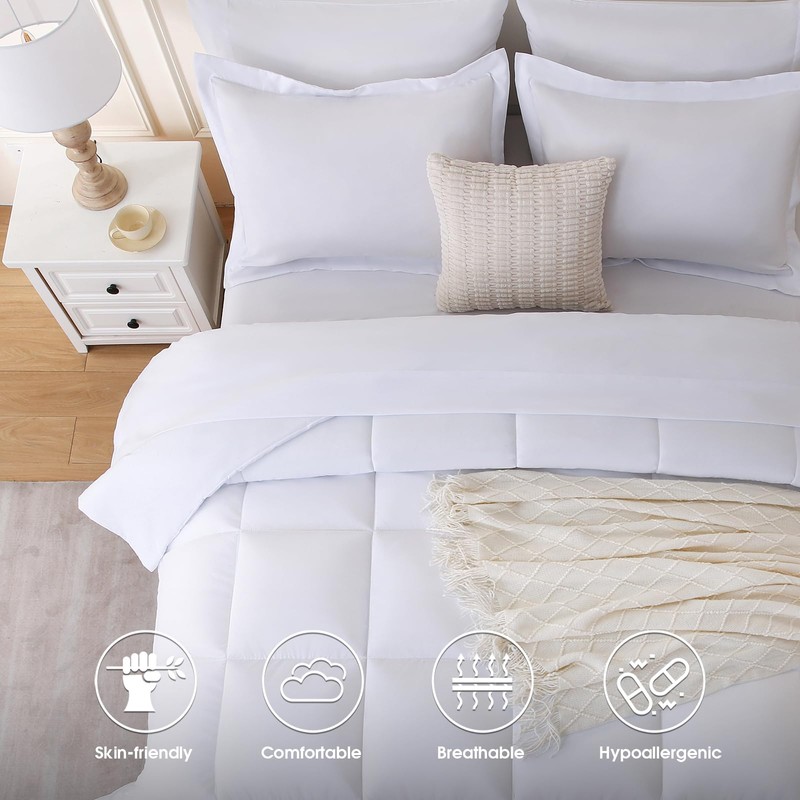 FreshCulture Queen Comforter Set - 7 Pieces All Season Luxury