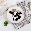Louise Maelys Cow Beginners Embroidery Kits,Cross Stitch Starter kit for