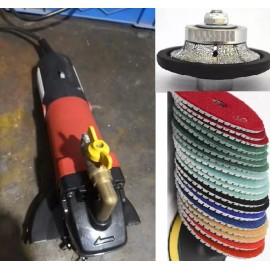 Roxx Tools wet polisher grinder 1-1/4" Demi Bullnose 25 stone marble concrete Polishing Pad