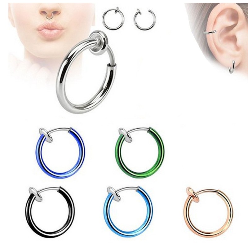 yueton 10 Pairs Non - Piercing Fake Spring Septum Nose