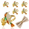 Davifina Napkin Rings set of 6 Gold Hummingbird Napkin Rings