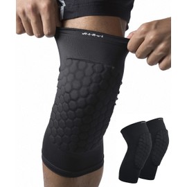 HiRui Knee Pads for Kids Youth Adult, Basketball Baseball Knee Brace Knee Support, Collision Avoidance Kneepad Compression Knee Sleeve for Volleyball Football Cycling Running-1Pair (Black, M)