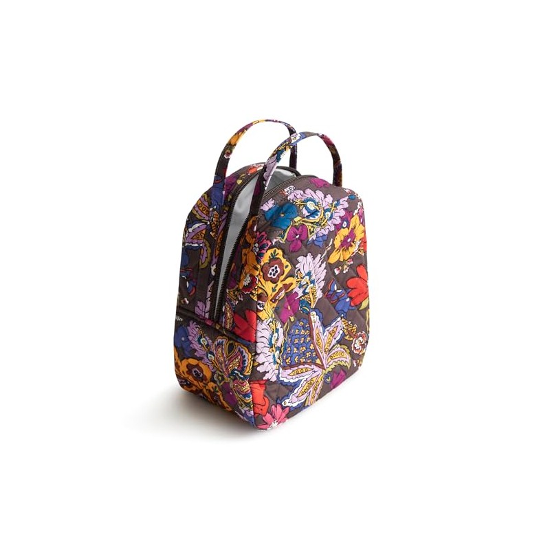 Vera Bradley Women's Premium Cotton Lunch Bag, Colorful Bouquet, One